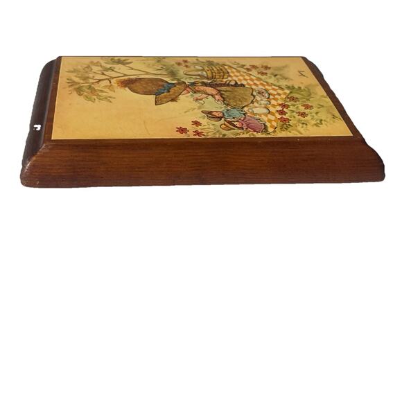 Vintage Holly Hobbie Decoupage Wooden Plaque Amy Tea Time Cottagecore Wall Art - Picture 3 of 5